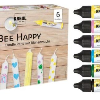 Комплект за рисуване върху свещи BEE HAPPY (6 цвята)
