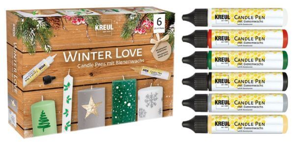 Комплект за рисуване върху свещи WINTER LOVE (6 цвята)