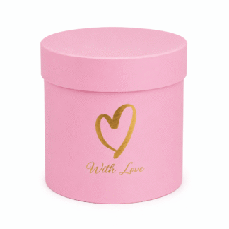 Розова кутия за аранжиране With Love – 11 см